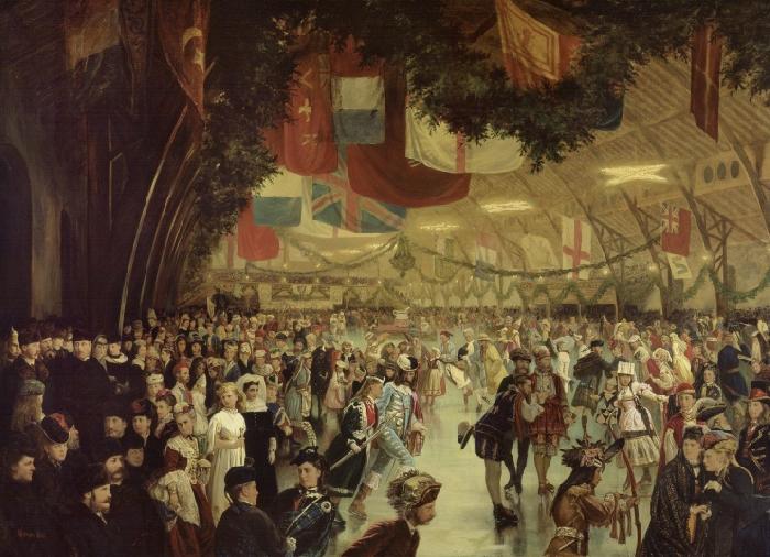 William Notman Skating Carnival, Victoria Rink. This event was staged in honour of Prince Arthur oil painting image